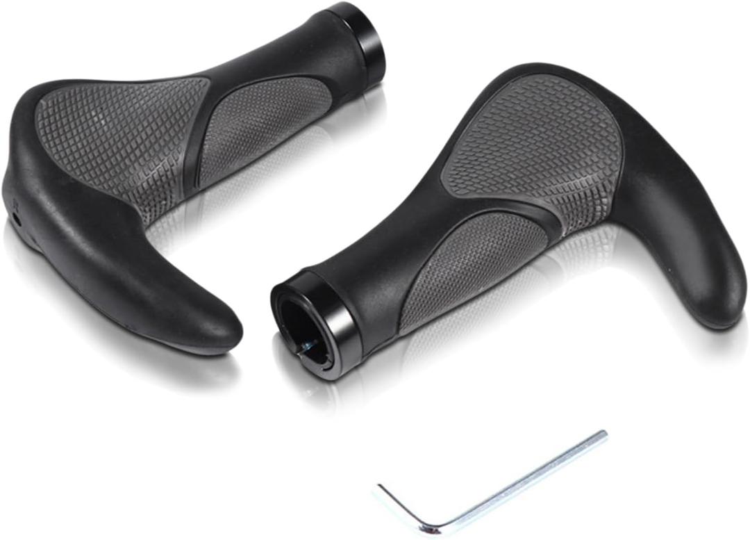 Mountain Bike Grips Bicycle Handlebar Grips, Ergonomic Design Bicycle Grips Anti-Slip Rubber Bike Handlebar Grips for Bike Mountain Road MTB (cow horn)