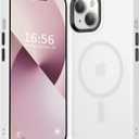 Compatible with iPhone 14/13 Case [Compatible with Magsafe & Military-Grade Protection] Slim Magnetic Translucent Matte Phone Case for iPhone 13/14 6.1'', Frosted White