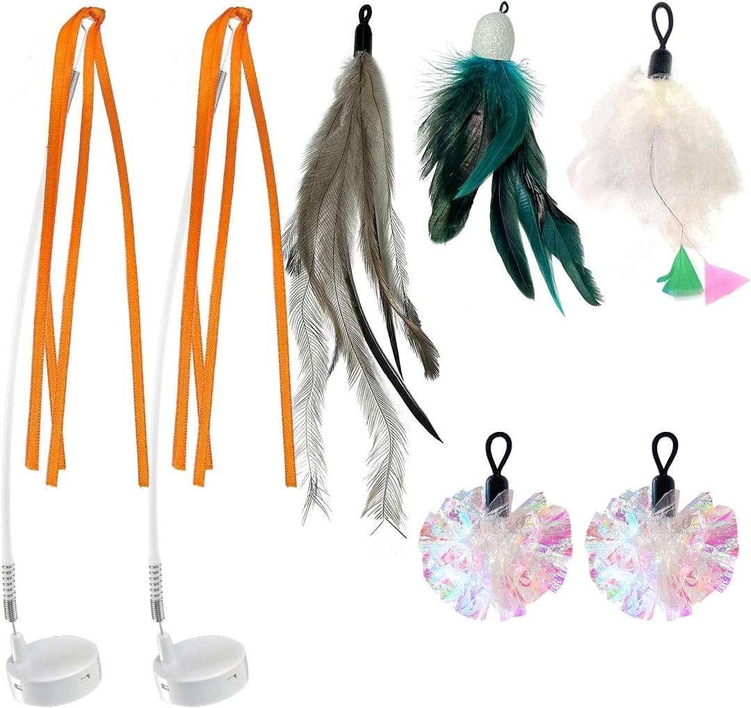 ORSDA 3in1 Interactive Cat Toys Replacement Attachments 7PCS Cat Teaser Toy Refills Cat Wand Attachments