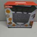 Spooky Mini Waffle Maker for Kids, Mini Pancake Maker Machine, Electric Small Waffle Iron, 8 Fun Character Waffle Maker, Gift for Christmas Halloween, White