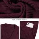 VIMPUNEC Womens Fall Chunky Knit Cardigan Sweaters Casual Button Down Jackets Long Sleeve Oversized Open Front Coats (Red, XL)