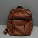 Shrrie Laptop Backpack for Women 15.6 inch, Travel Leather Backpack Purse Nurse Teacher Carry on Backpack Computer Bag, Professional Water-Resistant College Business Work Casual Daypack, Two-toned Coffee