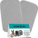 rocket & rex Premium Washable Pet Carrier Pads, Reusable, Waterproof & Absorbent, Dog and Cat Pads for Lining Travel Carriers, Litter Boxes, Pet Crates & More, 17.5" x 11" (Pack of 2)