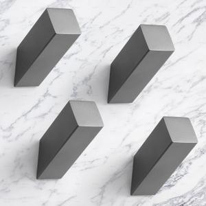 NINETREX Towel Hooks Grey SUS304 Stainless Steel 4 Pack Heavy Duty Modern Wall Hooks Robe Hook for Bathroom Livingroom Hotel Style Wall Mounted