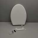 Hibbent Premium Elongated Toilet Seat with Cover Quiet Close, One-Click to Quick Release, Easy Installation Non-Slip Seat Bumpers, Slow Close Toilet Seat and Cover, Easy Cleaning-White Color (One-click Elongated 18.5'')