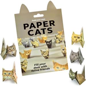 2 x DIY Paper Cat Origami Kit - 100 Sheets DIY Origami Paper to Fold 3D Cute Cats Figures,Fun Creative Art Project, Desk Decoration Handmade Paper Craft Kit Decoration & Gift for Pet Lovers (Cat 100PCS)