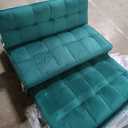 Convertible Sofa Bed, Pull Out Couch with Side Pockets, 3 in 1 Velvet Fabric Loveseat Sleeper Sofa Bed with Adjustable Backrest for Living Room, Bedroom, Apartment, Green