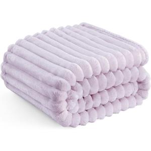 Bedsure GentleSoft Lavender Fog Fleece Blanket for Couch - Cozy Soft Blankets for Women, Cute Small Throws for Girls, 50x60 Inches