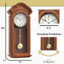 Pendulum Wall Clock Battery Operated - 26 inch Large, Wooden Hanging Grandfather Wall Clock with Pendulum - Quiet, Made with Real Wood for Living Room Decor, Office & Home Dcor Gift