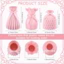 Geelin 3 Pack Coquette Pink Bow Vase Plastic Flower Vase Bow Room Decor Aesthetic, Shatterproof with Ribbon for Girls Home Wedding Office Desk Decoration, 3 Size