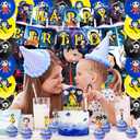 42Pack Coralines Party Supplies Pack IncludesBannerCake TopperBlackdrop,Balloons for Coralines party Decoration plates