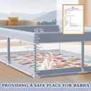 XVISHX 65 x 50 Inch Baby Playpen with Mat, Playpen for Babies and Toddlers, Baby Play Pen Playard for Indoor & Outdoor Active Center Game Fence, Skin-Friendly Fabric and Soft Breathable Mesh, Grey