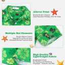 Yoimira Hawaiian Shirts for Boys, Button Down Short Sleeve Tropical Print, Kids Summer Beachwear Tops 7-14 Years (8, Four Leaf Clover and Rainbow)