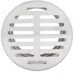 Round Floor Drain Cover, Stainless Steel Floor Drain Anti Blocking Round Flat Drain Grate Cover, Drain Pipe Fittings for Small Lawns, Landscaping and Patios(110 Flat Mouth)
