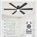 Fanbulous 60 Inch Ceiling Fan with Lights, APP & Remote Control, Flush Mount Low Profile Black Ceiling Fan, 3000-6000K Dimmable LED, Quiet Reversible Motor, 6 Blades, 6 Speeds, for Bedroom Living Room, Black