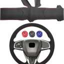 Compatible with Hand Sewn Steering Wheel Cover for Honda Civic 2016-2021 CRV 2017-2021 Clarity 2016-2018 Breeze 2020-2021 Crider Envix 2019-2020 Microfiber Leather Steering Wheel Protector