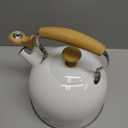 Tea Kettle, 304 Stainless Steel Whistling Tea Kettle,2.5 Quart/2.4L Stovetop Tea pot for Induction & Gas Stove with Ergonomic Folding Handle, Loud Whistle for Tea, Coffee, Milk - Milk White