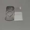 3 in 1 for iPhone 17 Pro Case with 360 Spin Magnetic Stand, 1X DIY Glitter Cardstock +1X Screen Protector, [Fit for Magsafe]Cute Wavy Trendy Glossy Clear Phone Cover for Women Girls 6.3Inch, Silver