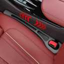 Car Seats Gap Filler Dual-Slot Car Seat Gap Organizer with Belt Slot, Anti-Drop Gap Filler for Cars & SUVs No More Lost Items, All Within Reach (2PCS) (Black)