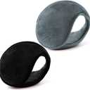 HIG Ear Warmers for Men & Women Classic Fleece Unisex Winter Warm Earmuffs (Black + Dark Gray)