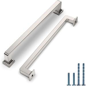 10 Pack 6.3 Inch(160mm) Kitchen Cabinet Handles Brushed Satin Nickel Cabinet Pulls Kitchen Cabinet Hardware Drawer Pulls for Dresser Cupboard Wardrobe