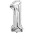 Pack of 3 1 Balloon, Number 1 Balloons 40 Inch, Silver Large Big Foil Number 1 Balloon for First Birthday Party Graduation Wedding Anniversary Baby Shower Bachelorette Decorationss Supplies (Silver)