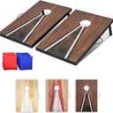 GoSports 3 x 2 ft Cornhole Board Set - Portable Outdoor Toss Game for Adults & Family - Includes Set of 8 Bean Bags with Built-in Storage - Choose Your Style (Dark Rustic)