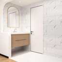 Haimin Wall Panels Peel and Stick 10 Pieces 23.6x11.8in (19.4 Sq. Ft. Coverage) Lightweight Backsplash Marble Look Tile (not Real Marble) Ideal for Kitchen Bathrooms Living Rooms Bedrooms (White-LYB)