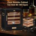 COOL KNIGHT Cigar Humidor Cabinet, Cigar Cabinet Humidor with Spanish Cedar Wood Drawer, Precision Hygrometer, 2 Humidifiers and Cigar Accessories Drawer, Christmas for Cigar Lovers
