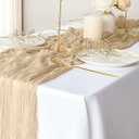 2 Pack Blush Cheesecloth Table Runners, 10Ft Baby Brown Gauze Table Runner Romantic Wedding Cheese Cloths Decor for Bridal Baby Shower Engagement Party Mother's Day Decorations