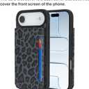 iCoverCase Compatible with iPhone Air Wallet Phone Case with Card Holder for Women Men, [RFID Blocking] Card Slots PU Leather Protective Wallet Case for 17 Air (Black Leopard) (for Air (6.5 inch))