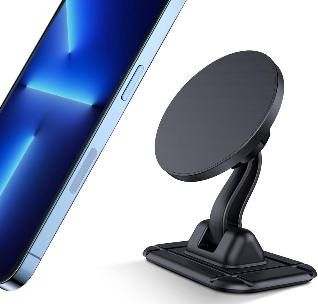 TechMatte Magnetic Dashboard Car Mount, 360 Adjustable Dashboard Phone Holder Designed for iPhone 14 13 12 Pro Max, iPhone 14 Plus and MagSafe Case