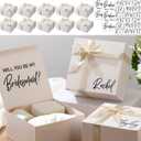 AmazingSpark 8 Sets Bridesmaid Proposal Boxes Will You Be My Bridesmaid Box Wedding Gift Boxes with Lids Name Maid Matron of Honor Proposal Box for Wedding Party Favors(Apricot)