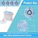 12 Pack Spin Mop Replacement Head,Fit for Rinse Clean 2-Tank System, Microfiber Mop Head Replacement Easy Wring Mop,Refill Mop Replace Head for Floor Cleaning