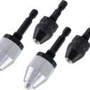 4 Pcs Keyless Drill Chuck Bit, 1/4 Inch Hex Shank Drill Bit Adapter Converter, Aluminum Quick Change Shank Drills Converter0.3-3.6mm/0.3-6.5mm