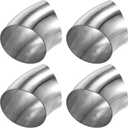 X AUTOHAUX 4 Pcs OD 3 Inch 45 Degree SS304 Stainless Steel Bend Tube Exhaust Elbow Pipe for Car Modified Exhaust System 3" Piping Silver Tone (4 Pack)