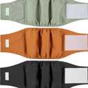 Wegreeco Washable Male Dog Diapers (Pack of 3) - Washable Male Dog Belly Wrap (Small - 11"- 14" Waist) (Black, Gray, Coffee)
