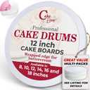 Cakebon Round Cake Boards  Sturdy 1/2 Thick Cake Drums  12 Inch Professional Base para Pastel Fully Wrapped Edges White 12Pack