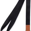 Long Neck Lanyard Leather Keychains with Metal Clasp, Sturdy Durable Women Men Id Badge Lanyard, Neck Lanyard Strap Ideal for Car Keys, Card Holder, Whistle, Keychain, Wallet (Black)