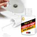White Tub and Tile Touch-Up Paint,Semi-Gloss Waterproof Porcelain Repair Paint for Bathtubs, Sinks & Tiles, Covers Scratches Chips on Enamel and Acrylic (1.5 Fl Oz)