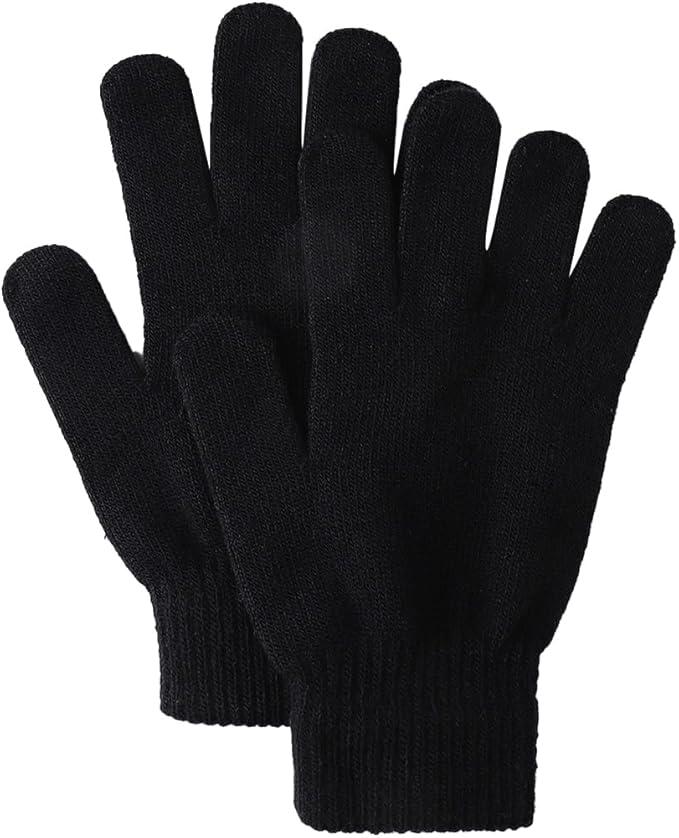 Unisex Winter Knitted Gloves, Cold Weather Knitted Full Finger Gloves Plush Lined Warm Gloves for Men Women