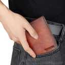 VANNANBA Full Grain Leather Wallet for Men Bifold RFID with Flippable Side Flip 2 ID Window (Yellow Brown)