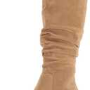 Amazon Essentials Women's Tall Block Heel Boots (7.5, Tan)