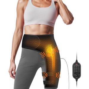 Yabuu Heated Massage Waist Hip Support Brace Heating Pad for Sciatica Pain Relief Hot Physical Therapy Waist/Lower Back/Thigh/Buttock Gift for Men Women