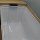 IRIS USA 72 Qt Stackable Plastic Storage Bins with Lids, 4 Pack - BPA-Free, Made in USA - See-Through Organizing Solution, Latches, Durable Nestable Containers, Secure Pull Handle - Clear