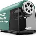 AFMAT PSX2 Heavy Duty Electric Pencil Sharpener 6 Holes, Classroom Pencil Sharpener for 6-11mm Pencils, Auto Stop, Super Fast, Save Pencils, School Teacher Must Have Pencil Sharpeners Plug in, Green