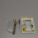 Lucrum Compatible with Hyundai Key Fob Cover & Leather Keychain, Keyfob Case for Santa Fe, Sonata, Tucson, Grandeur, Ioniq 6, KONA, Elantra - For 7 Button Remote (2022-2025) - Green and Gold