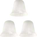 Giluta Bell Shaped Glass Shade, Alabaster Glass Shades Replacement for ceiling fan light wall light and pendant, Lipless with 1-5/8-inch Fitter Opening, 3 Pack
