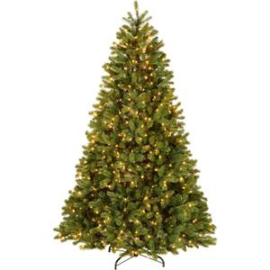National Tree Company 7.5 ft Pre-Lit Downswept Douglas Fir Full Artificial Christmas Tree, 750 Clear Lights, 1867 Tips, Includes Stand, Green