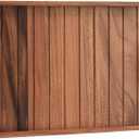 Large Acacia Wooden Serving Tray with Handles 20 x 14 inch Decorative Coffee Table Ottoman Tray for Living Room Extra Large for Kitchen Dinner Food Bar Breakfast in Bed (Color Natural)
